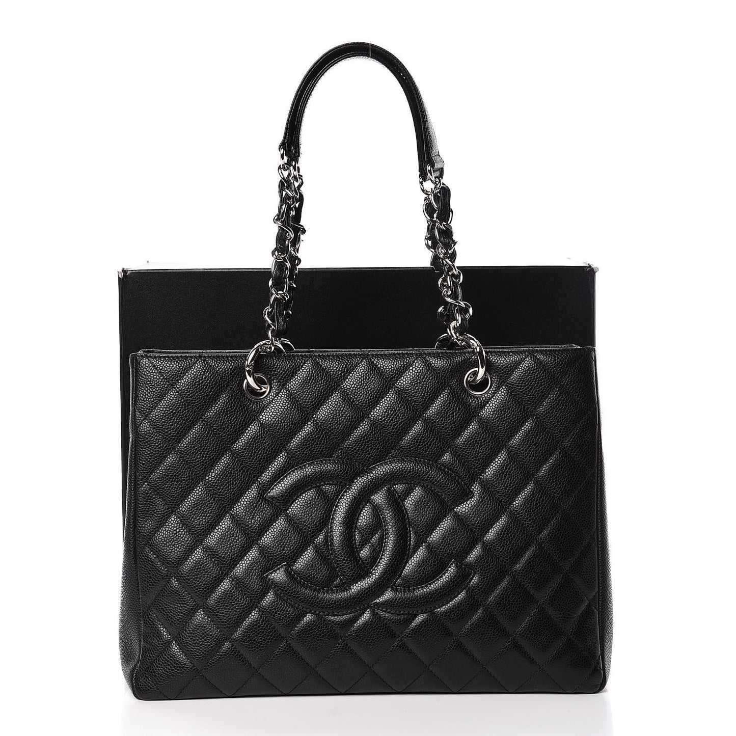 Caviar Quilted Grand Shopping Tote GST Black