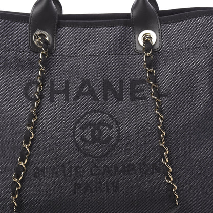Chanel Mixed Fibers Calfskin Medium Deauville Tote Black 8 of 10