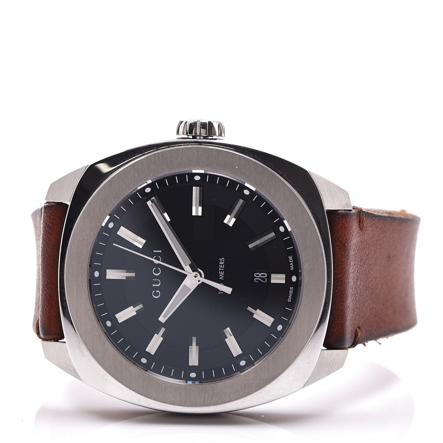 Stainless Steel Calfskin 44mm GG2570 Toscano Quartz Watch Black