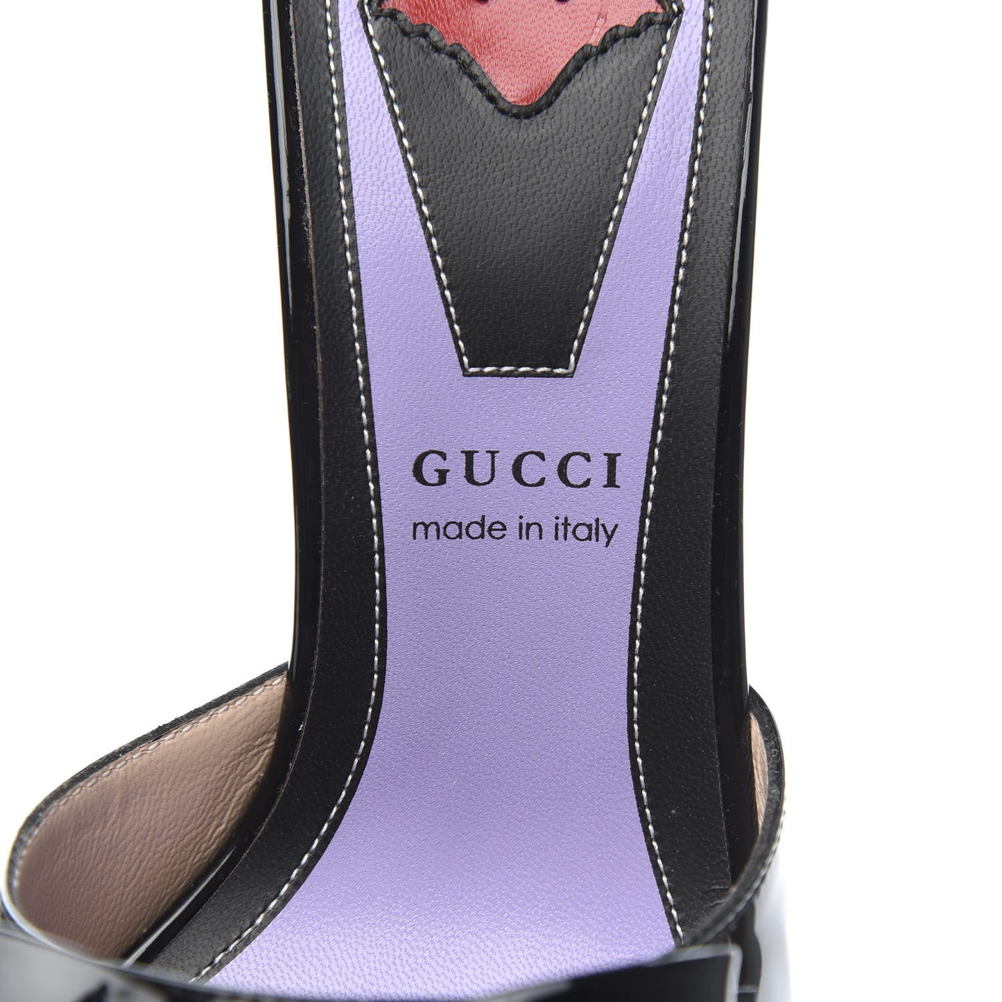 Patent Crystal GG Bow Sadie Spike Ankle Strap d'Orsay Platform High Heel Pumps 35.5 Black