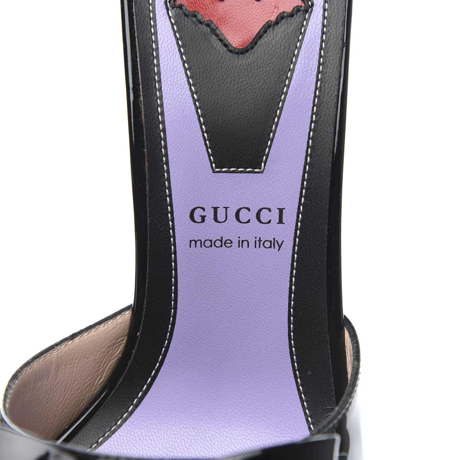 Gucci Patent Crystal GG Bow Sadie Spike Ankle Strap d'Orsay Platform High Heel Pumps 35.5 Black 7 of 9