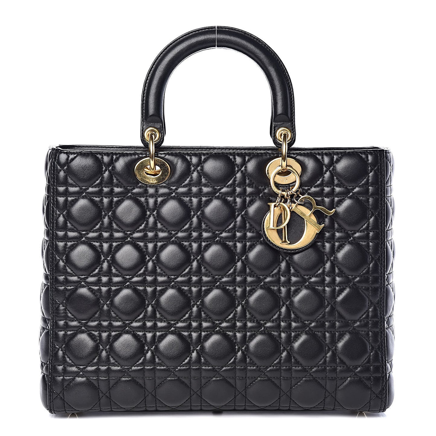 Lambskin Cannage Large Lady Dior Black