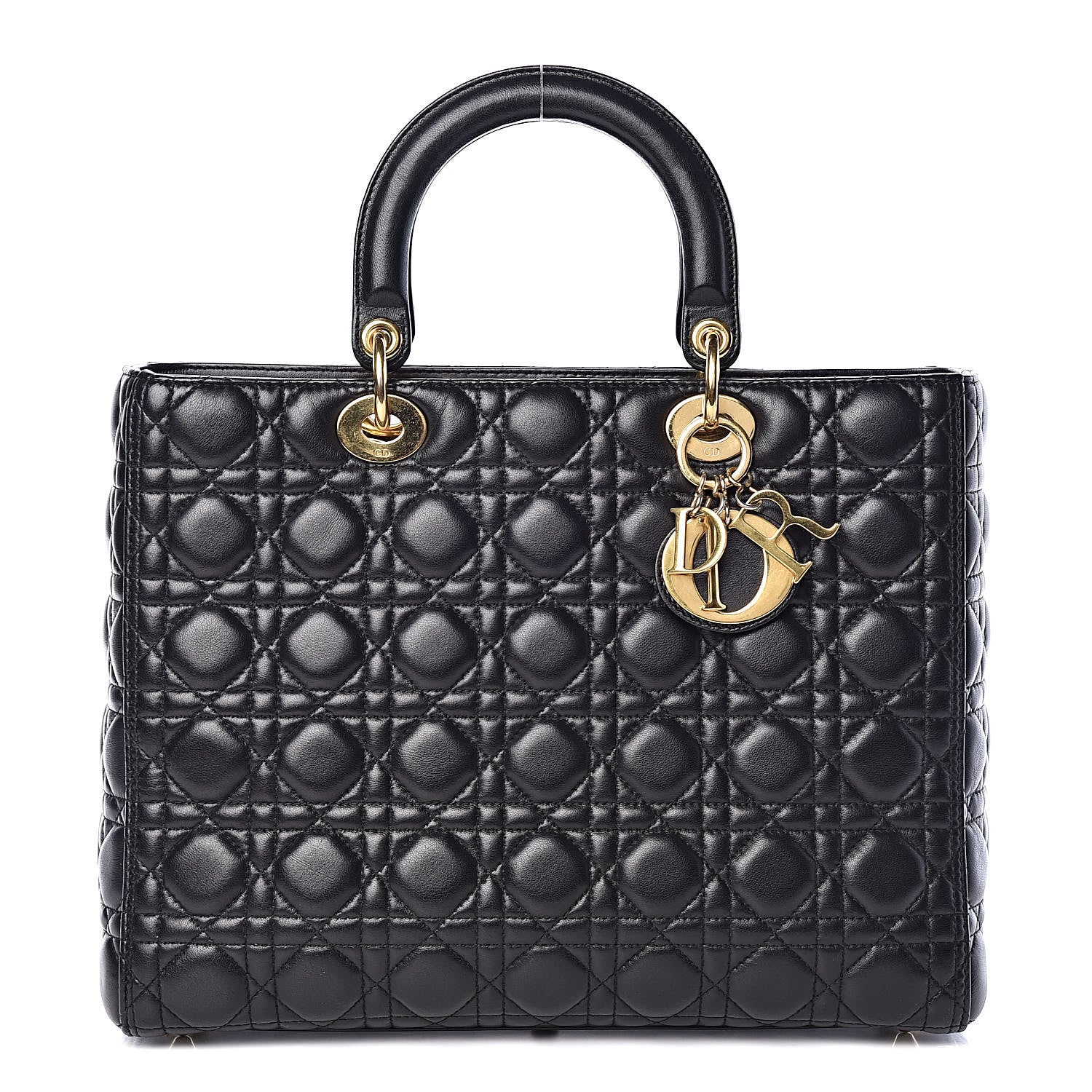 Christian Dior Lambskin Cannage Large Lady Dior Black 1 of 12