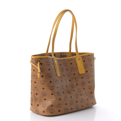 MCM Visetos Medium Liz Reversible Shopper Tote Cognac Yellow 3 of 15