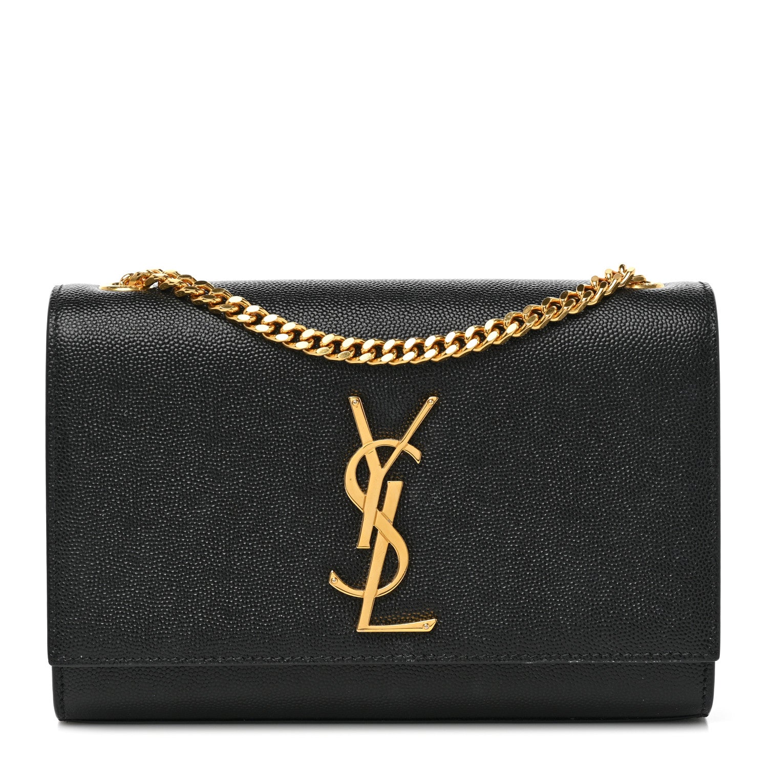 Saint Laurent Grain De Poudre Small Monogram Kate Satchel Black 1 of 8
