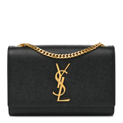 Saint Laurent Grain De Poudre Small Monogram Kate Satchel Black 1 of 8