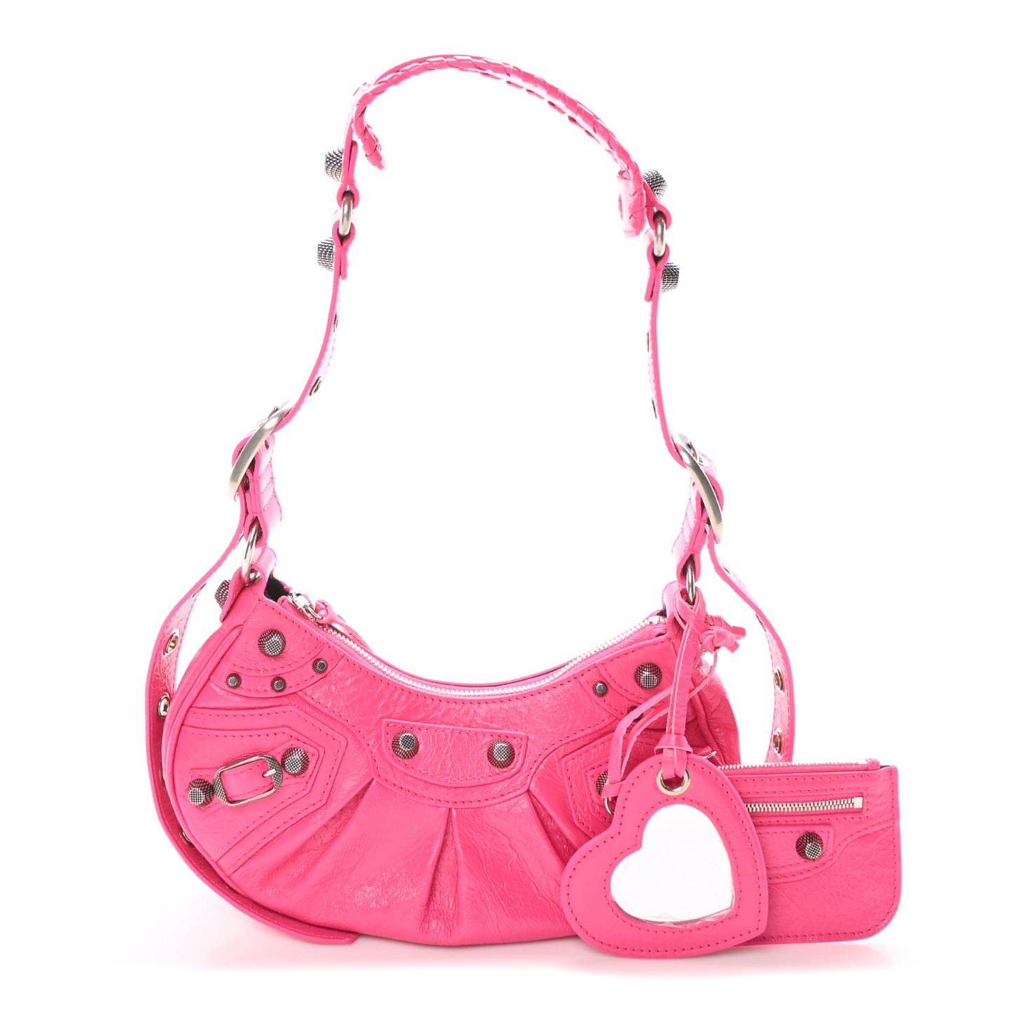 Agneau Arena Le Cagole Shoulder Bag XS Hot Pink