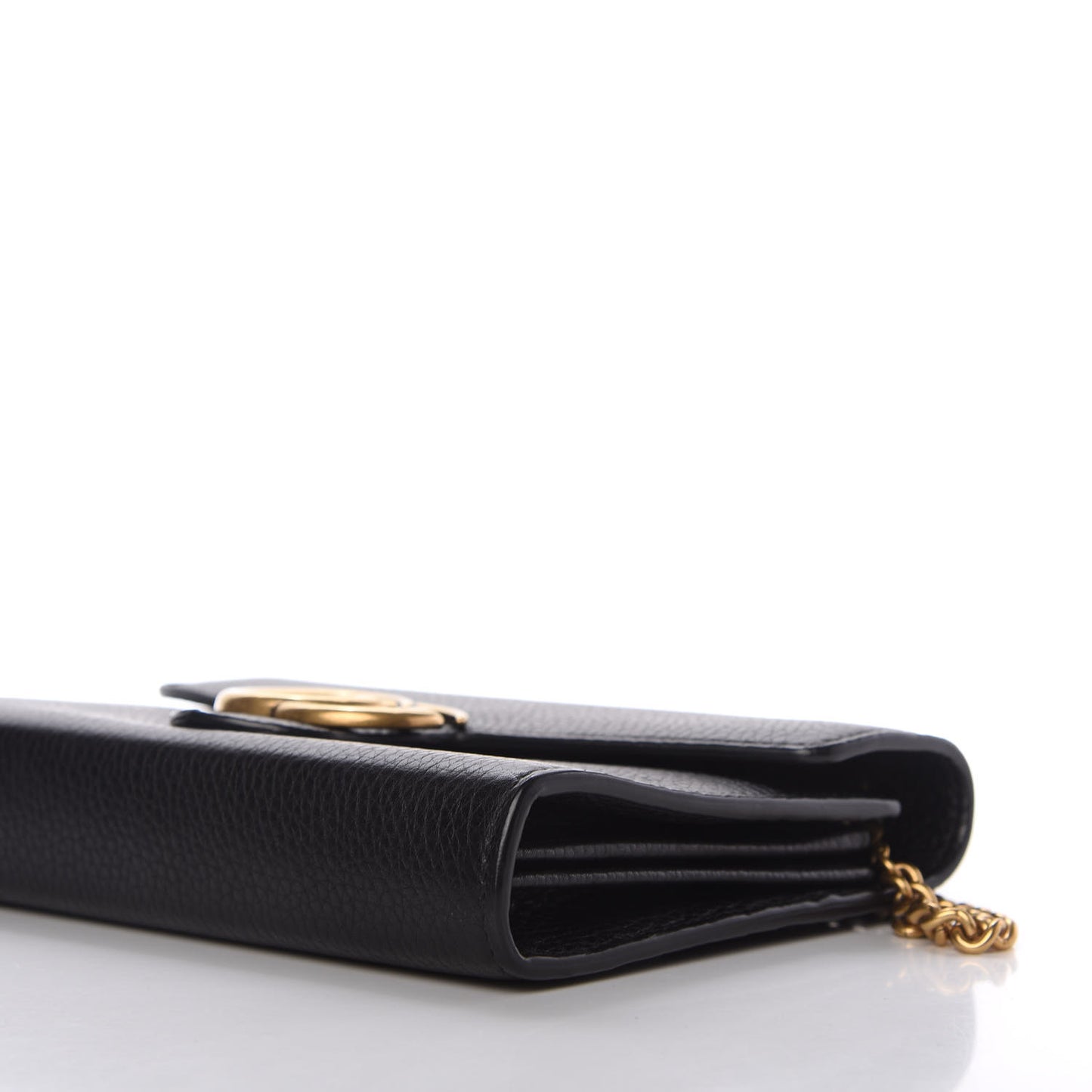 Calfskin GG Marmont Chain Wallet Black