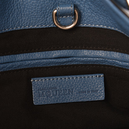 Alexander McQueen Pebbled Calfskin Skull Padlock Tote Blue 6 of 16