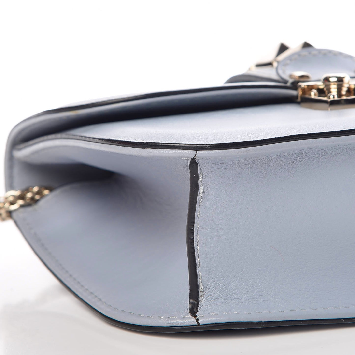 Vitello Small Glam Lock Rockstud Flap Water Sky
