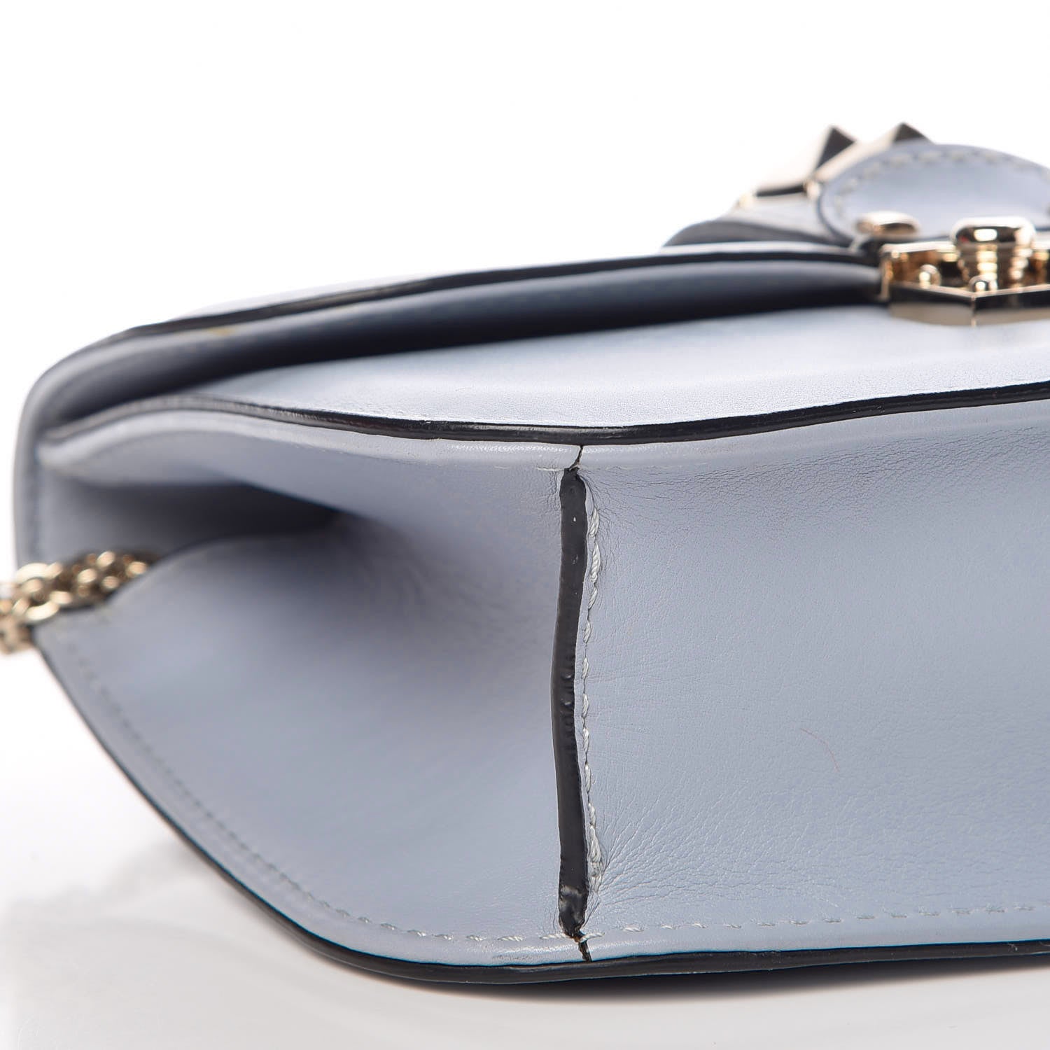 Valentino Garavani Vitello Small Glam Lock Rockstud Flap Water Sky 13 of 14