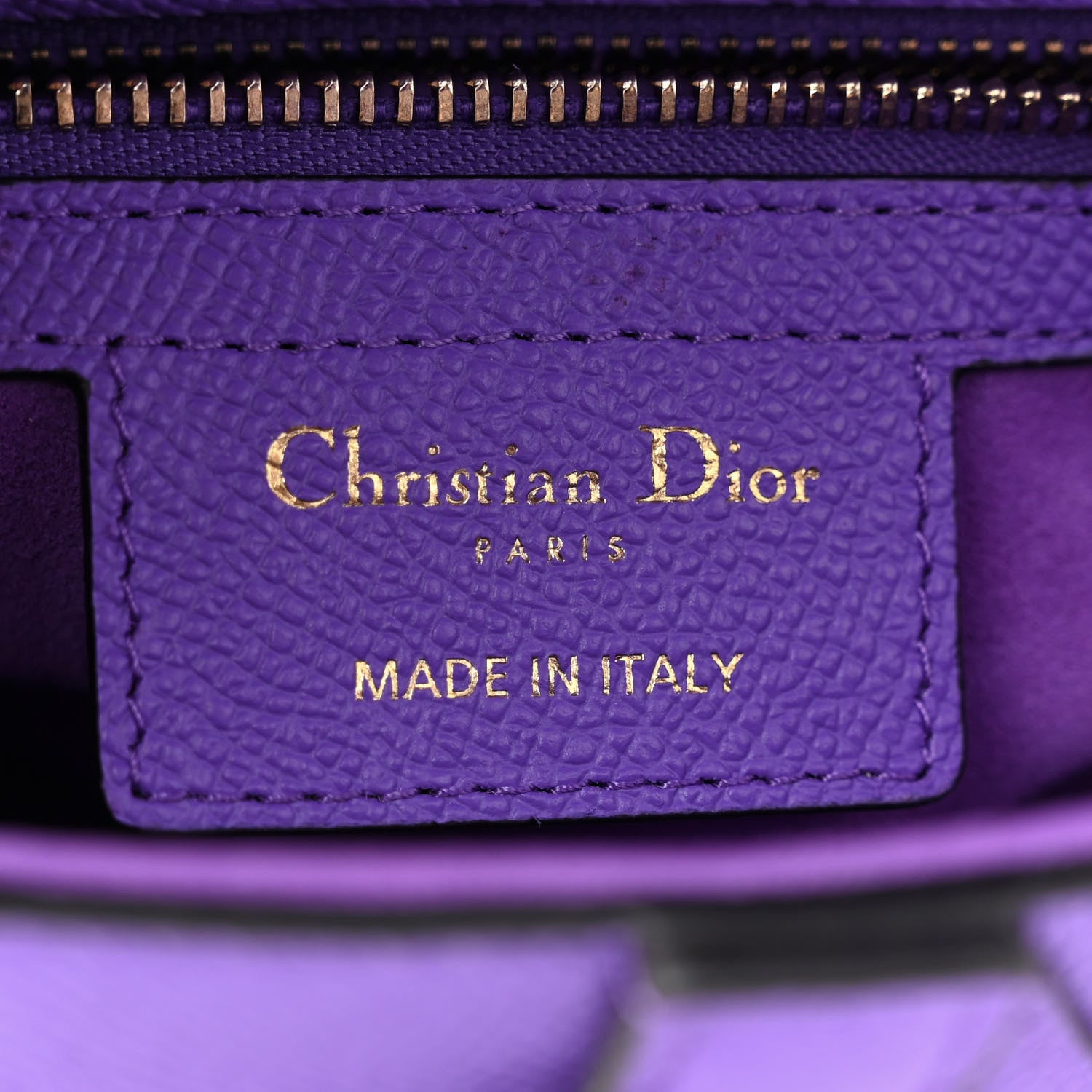 Christian Dior Grained Calfskin Saddle Bag Purple 6 of 11