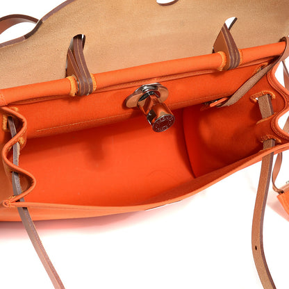 Hermes Vache Hunter Toile Herbag Zip 31 PM Orange 6 of 15