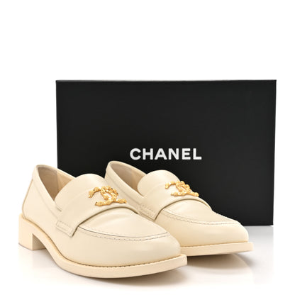 Chanel Calfskin Camellia CC Loafers 39.5 Ivory 11 of 11