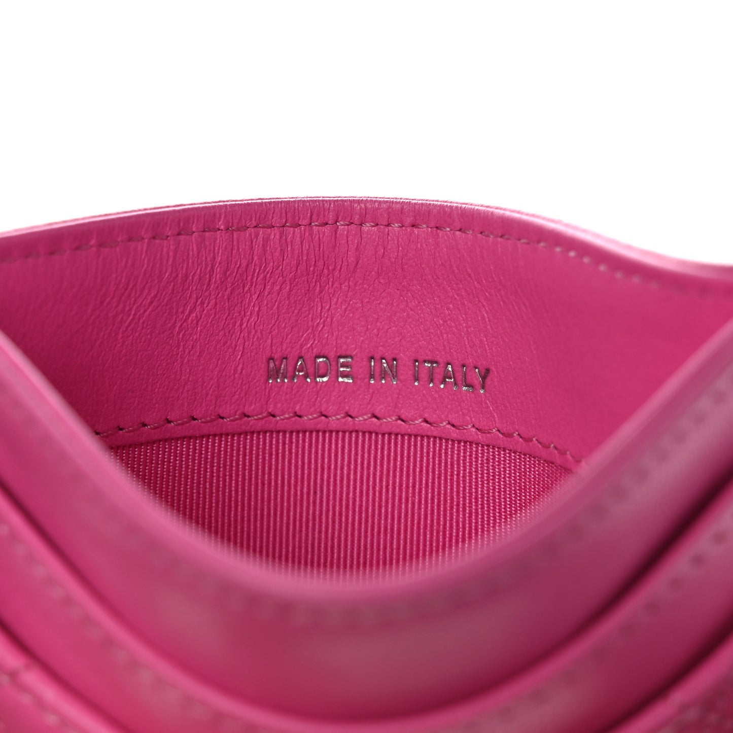 Lambskin Quilted Card Holder Pink