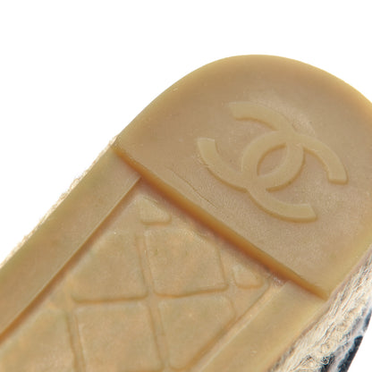 Chanel Velvet CC Espadrilles 36 Dark Navy Black 16 of 16