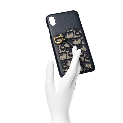 Christian Dior Oblique Calfskin Saddle iPhone X Case Blue 2 of 10