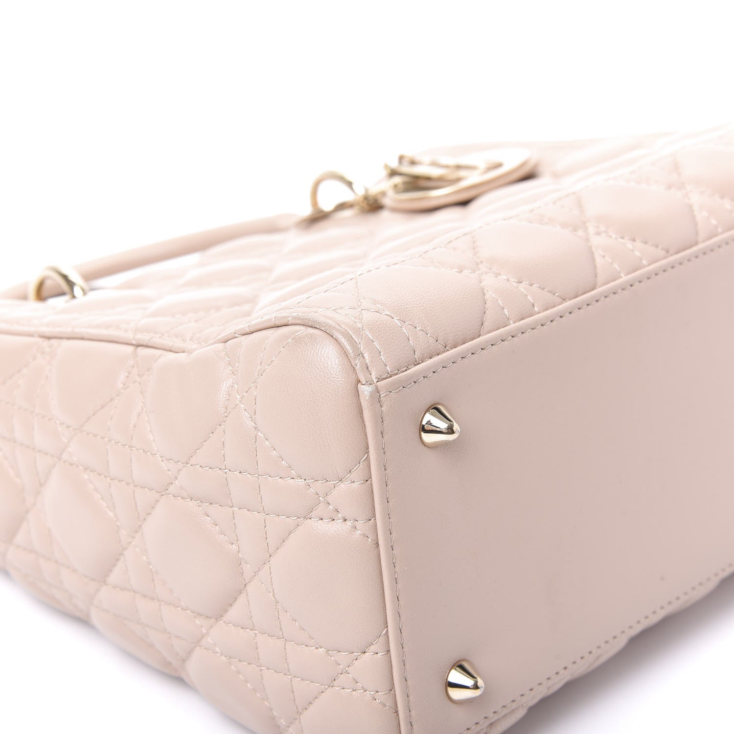 Christian Dior Lambskin Cannage Medium Lady Dior Beige 5 of 12