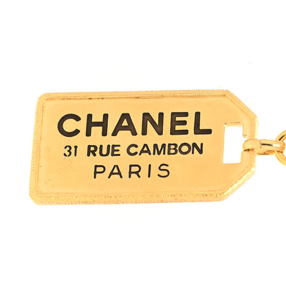 Chanel Metal ID Dog Tag Charm Necklace Gold 4 of 4