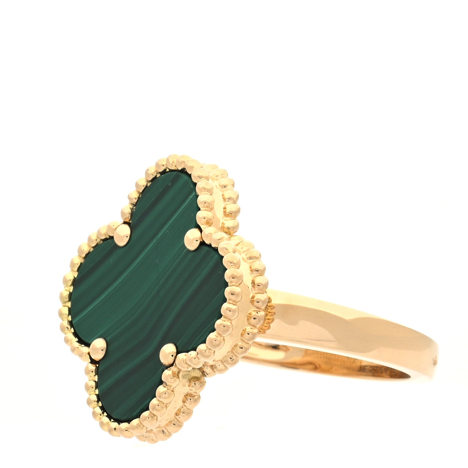 Van Cleef & Arpels 18K Yellow Gold Malachite Magic Alhambra Ring 53 6.25 4 of 7