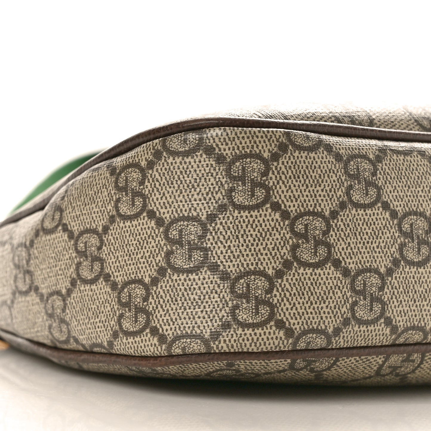 GG Supreme Monogram Textured Dollar Calfskin Web Small Ophidia GG Handbag Beige Ebony New Acero