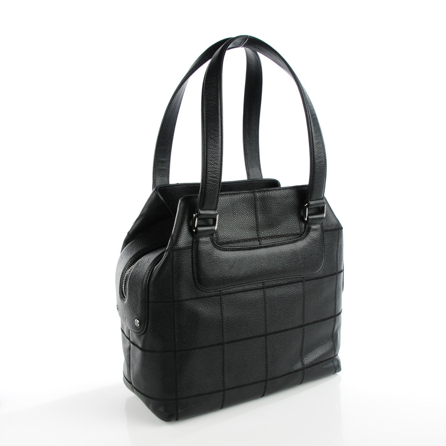 Caviar Square Stitched Tote Black