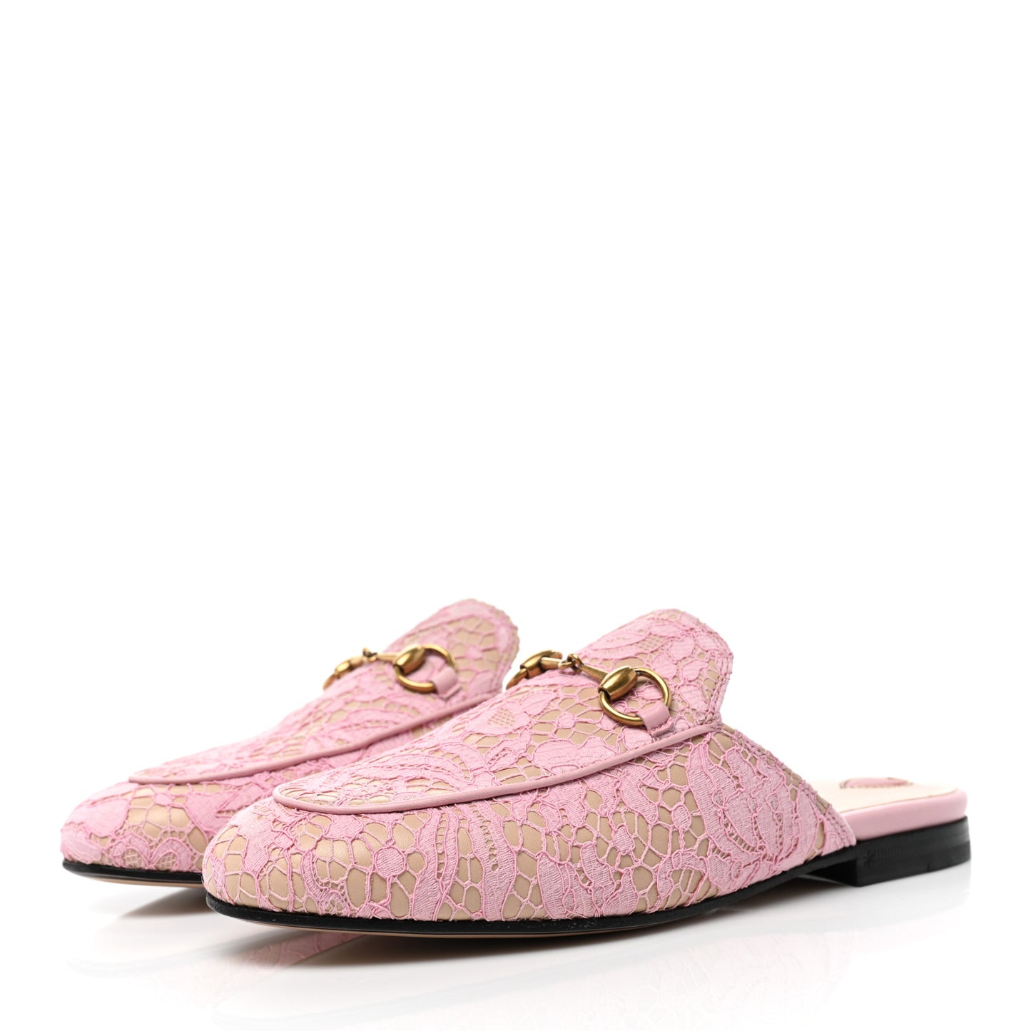 Lace Malaga Kid Womens Princetown Slippers 36 Sugar Pink Skin Rose