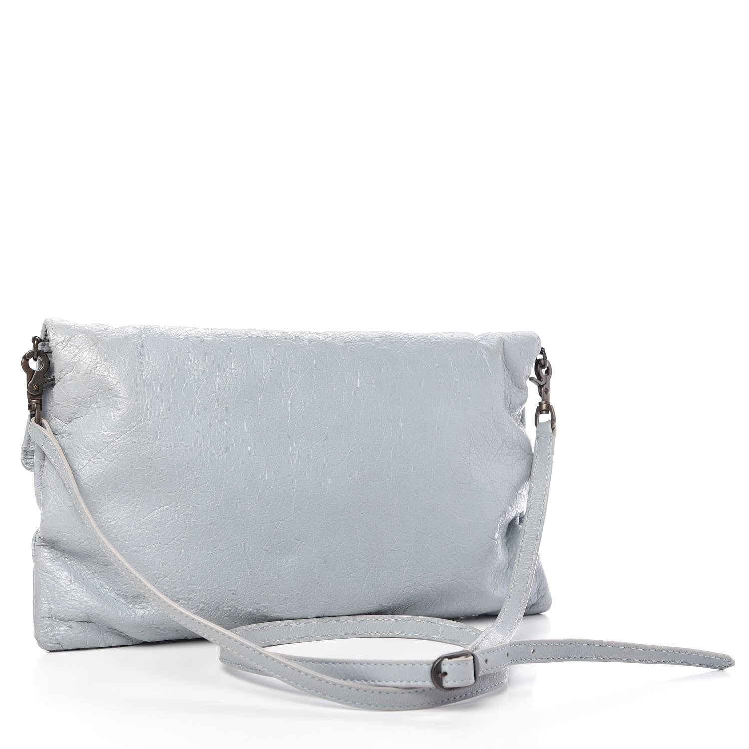 Balenciaga Agneau Classic Hardware Envelope Strap Clutch Bleu Opaline 3 of 9