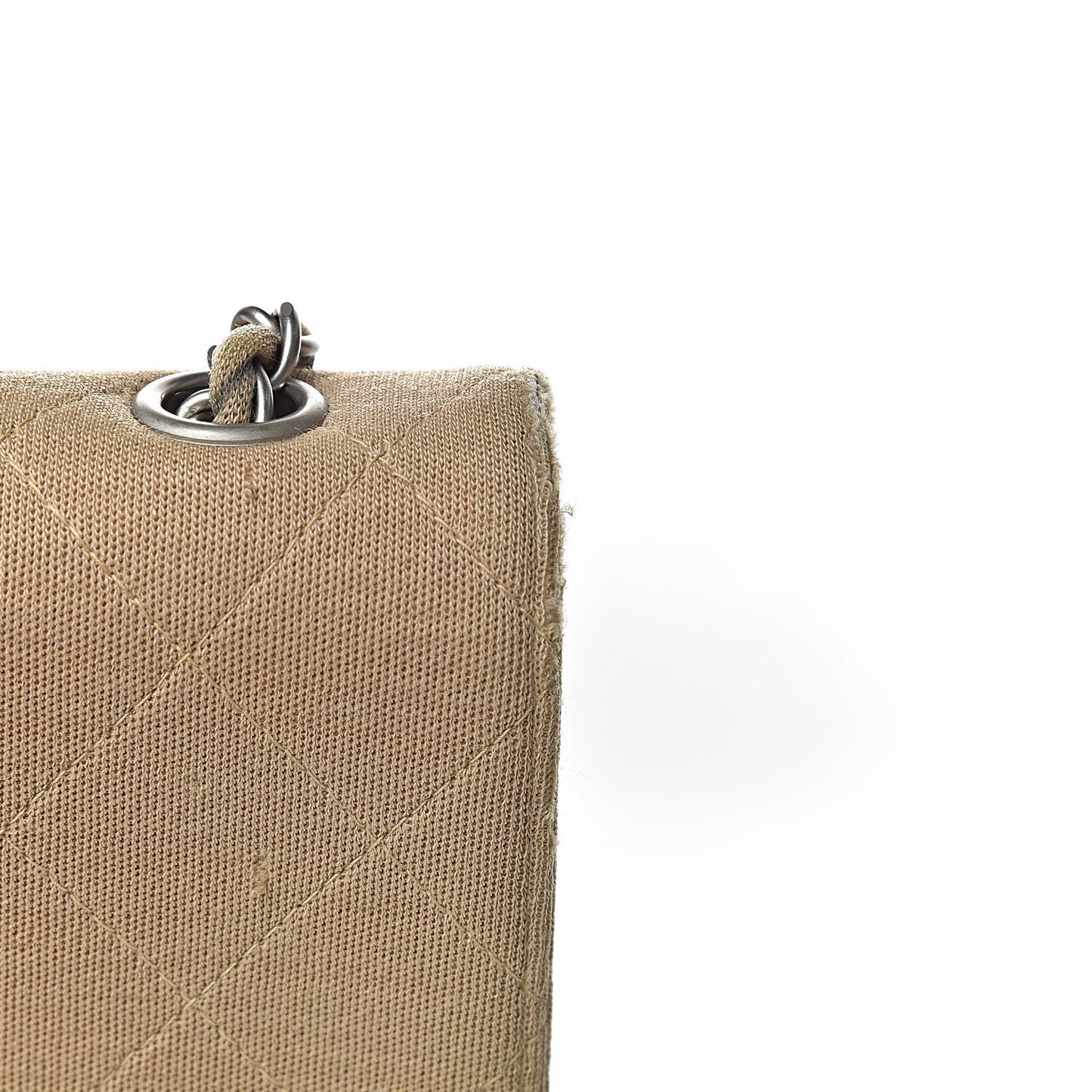 Jersey Quilted Jumbo Single Flap Beige