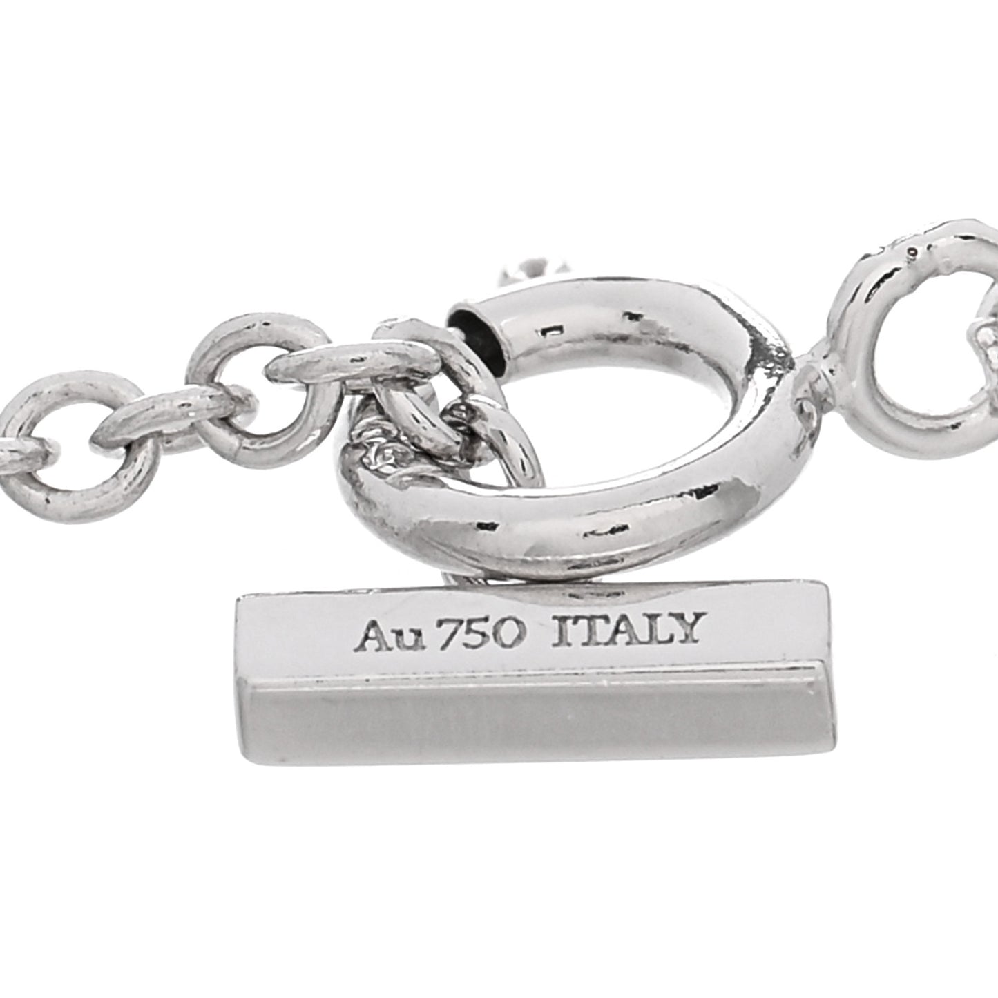 18K White Gold Diamond T Smile Bracelet
