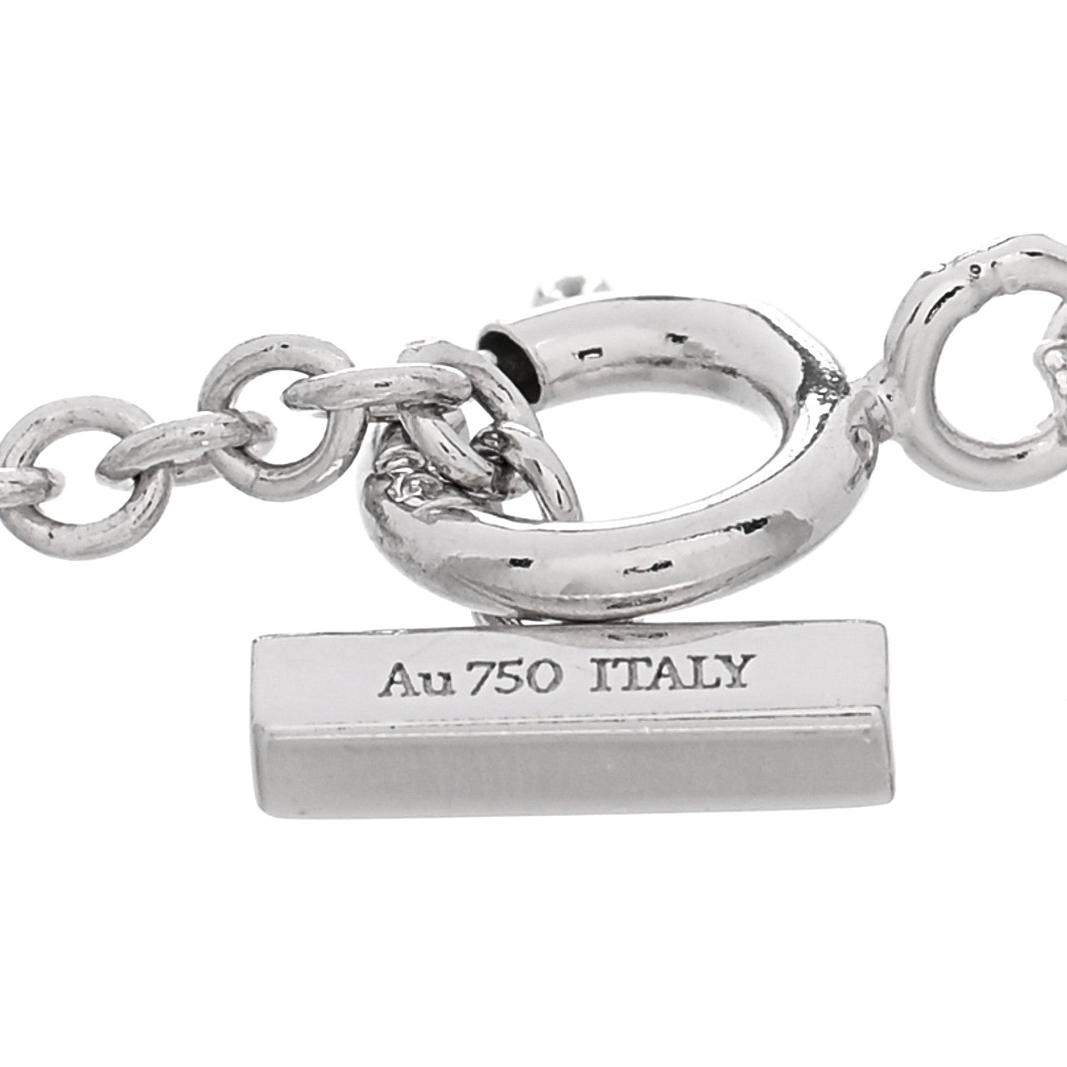Tiffany 18K White Gold Diamond T Smile Bracelet 3 of 4