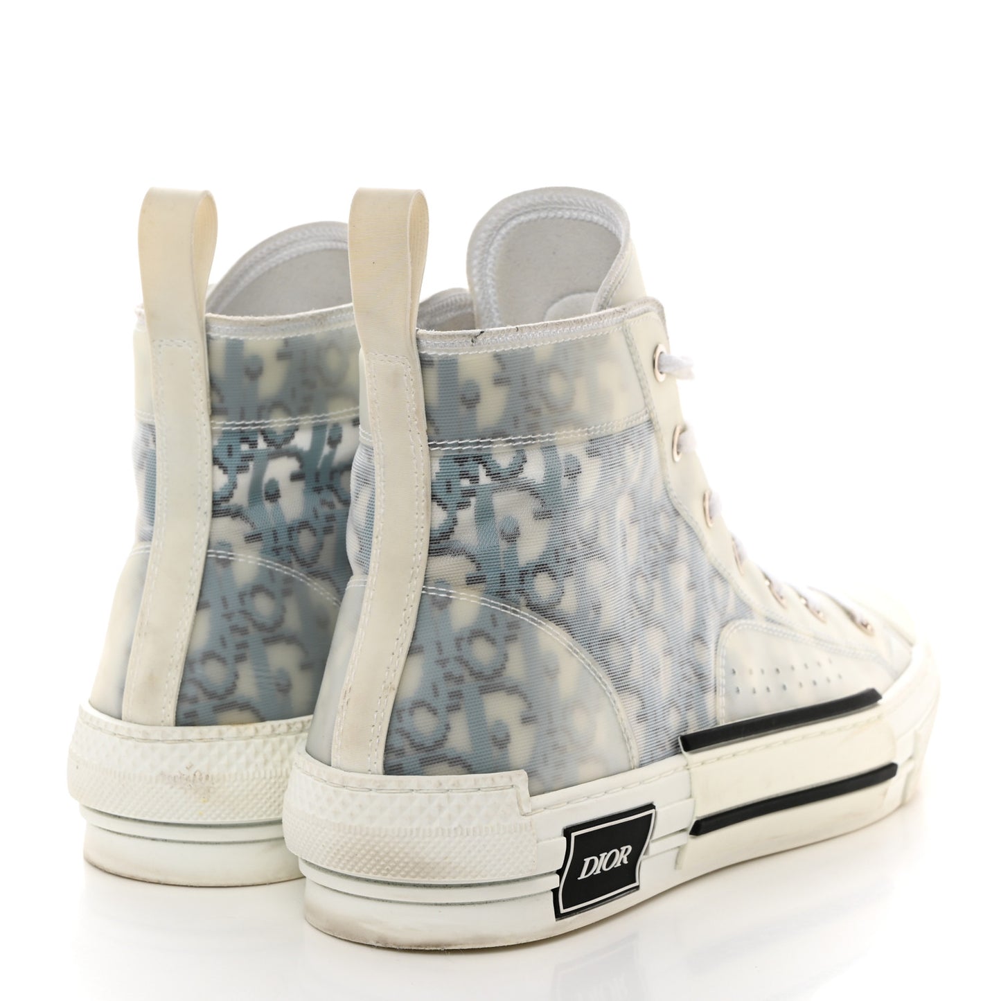 Technical Canvas Oblique Pixel Mens B23 High Top Sneakers 42 Beige Blue