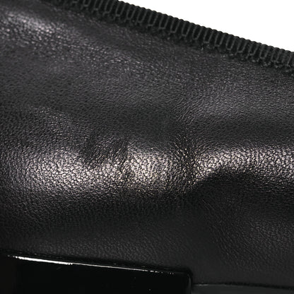 Prada Nappa Vernice Cap Toe Logo Bow Ballerina Flats 40 Black 10 of 14