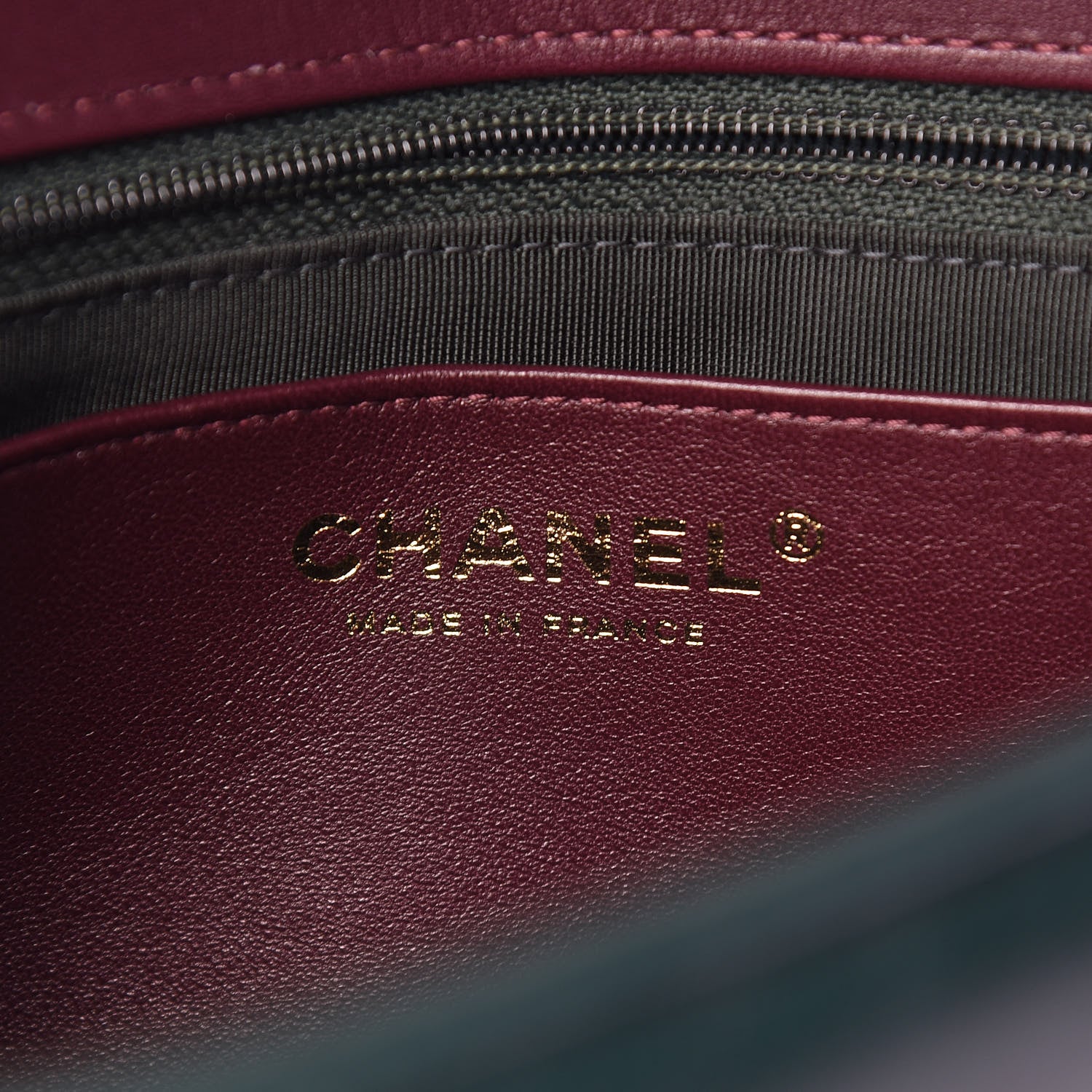Chanel Shiny Lambskin Quilted Chevron Miroir Dark Green 6 of 10