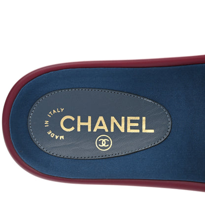 Chanel Satin Chain Flat Sandals 39 Dark Fuchsia 7 of 9