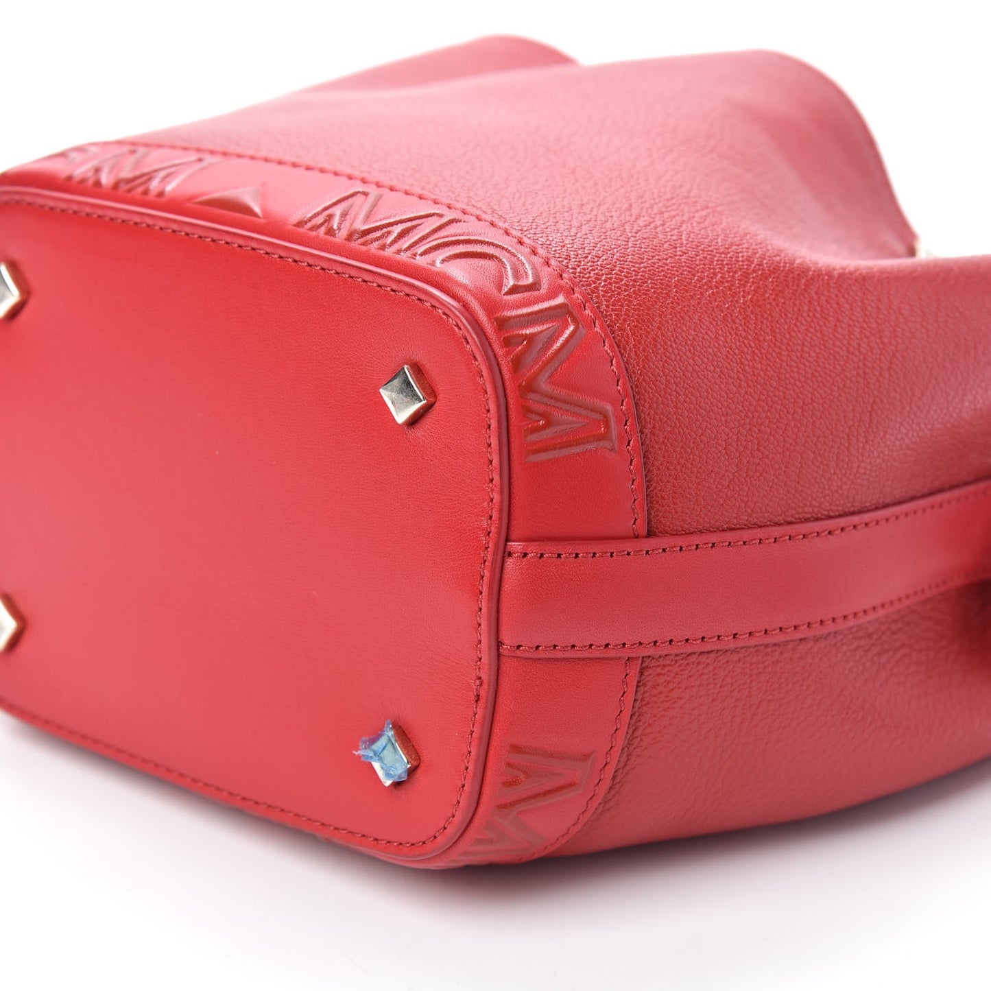 Goatskin Patent Milano Mini Drawstring Bag Ruby Red