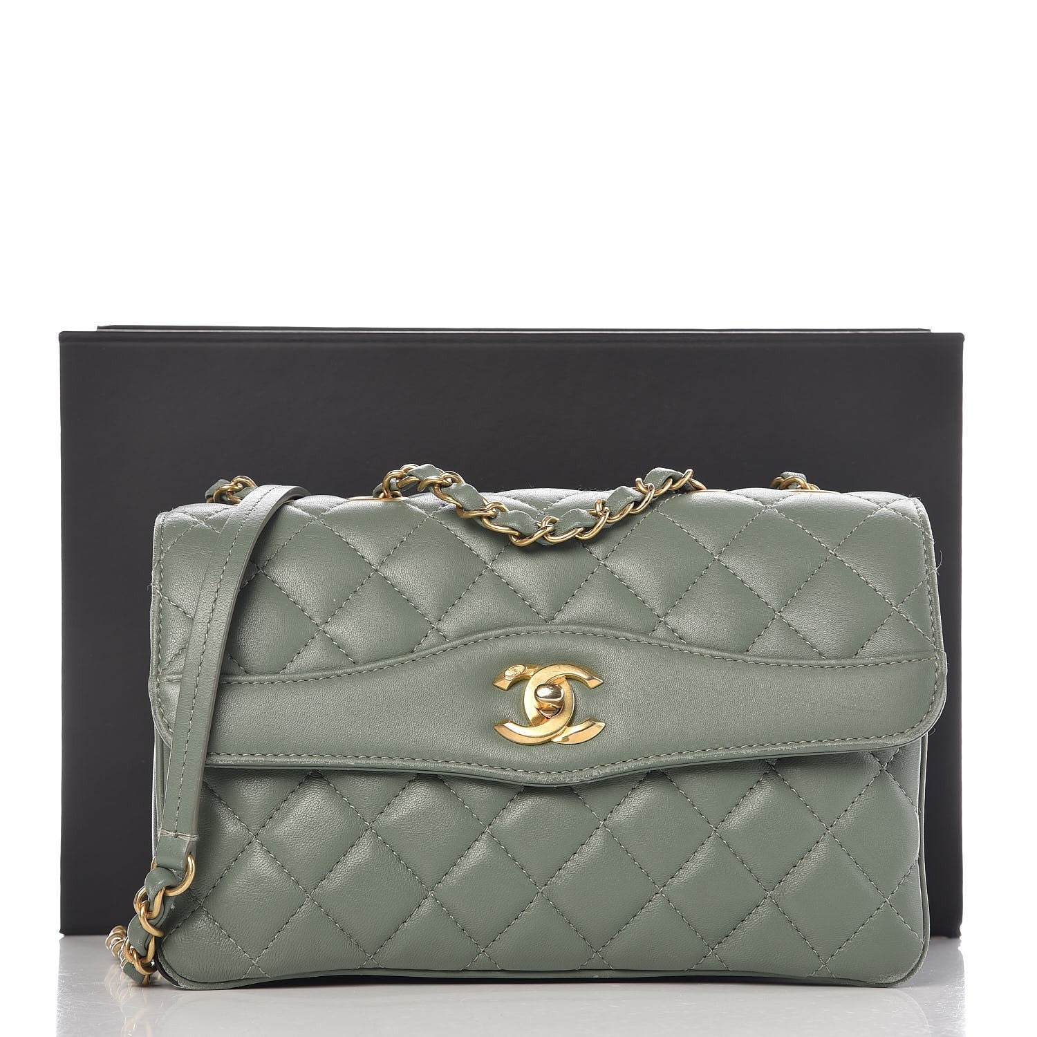 Chanel Lambskin Quilted Coco Vintage Flap Green 14 of 14