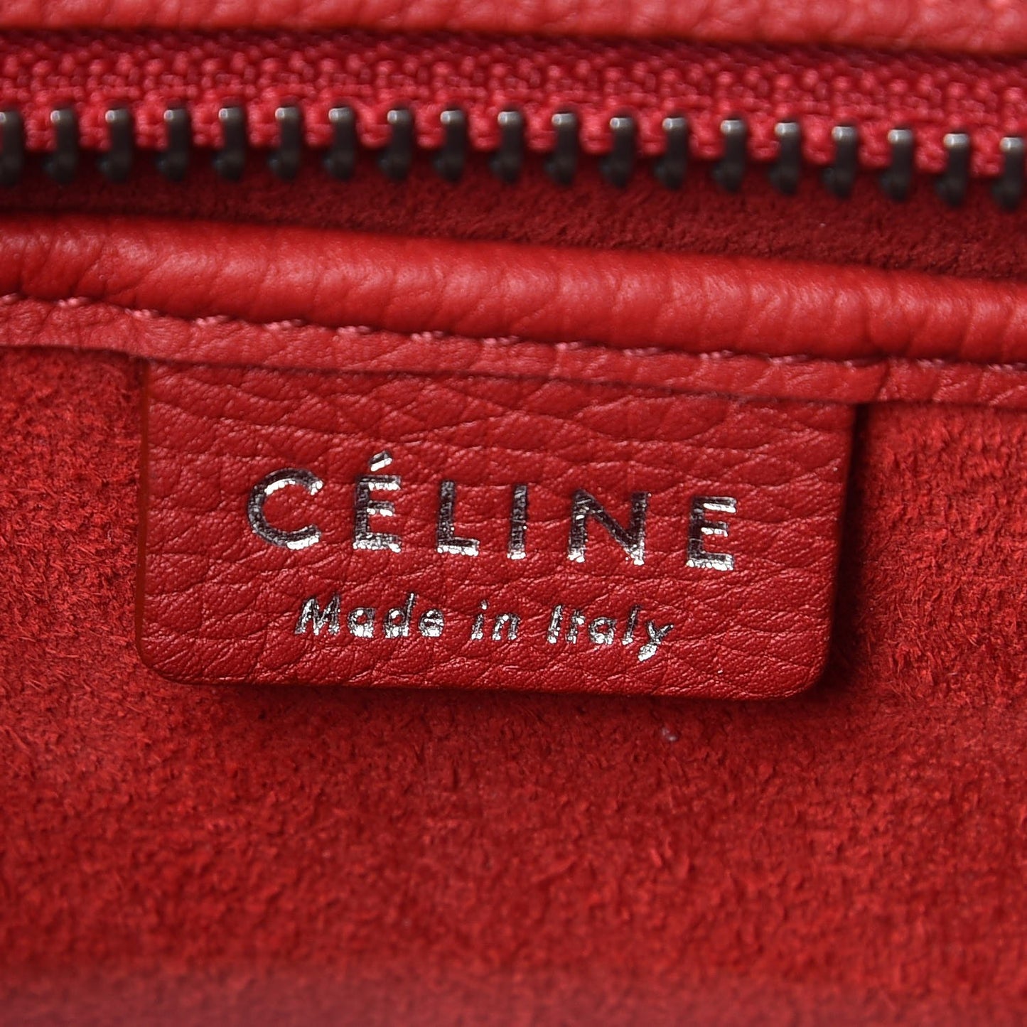 Baby Grained Calfskin Nano Luggage Red