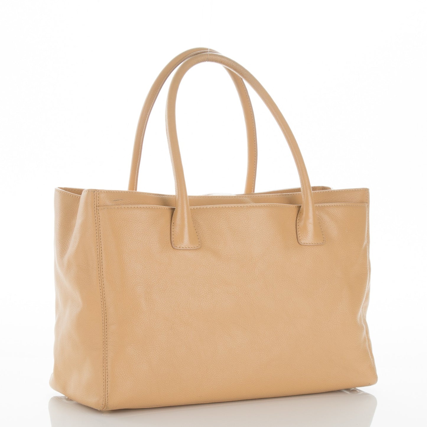 Calfskin Cerf Executive Shopper Tote Beige