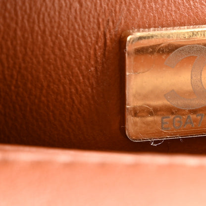 Chanel Lambskin Wenge Quilted Mini Fashion Wood Square Flap Light Brown 7 of 12