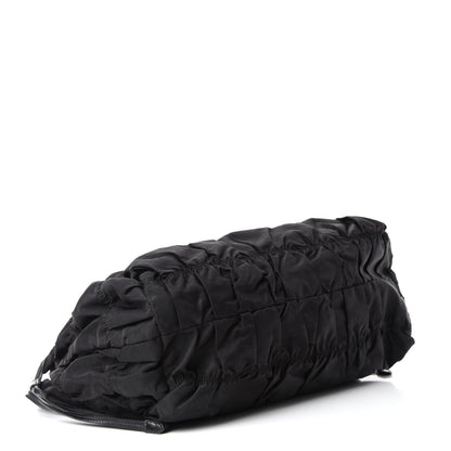 Prada Tessuto Nylon Gaufre Drawstring Tote Black 4 of 17