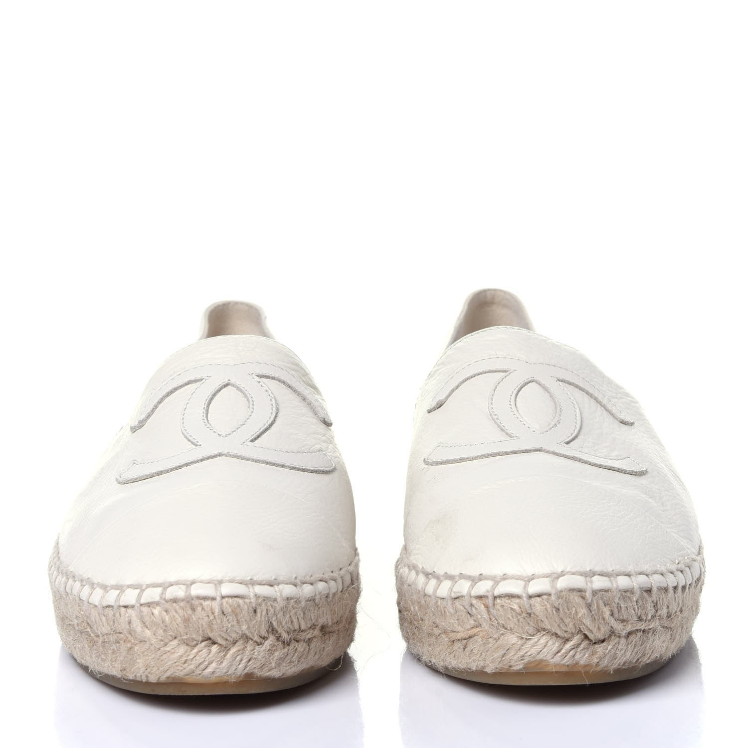 Chanel Calfskin CC Espadrilles 38 Ivory 2 of 13