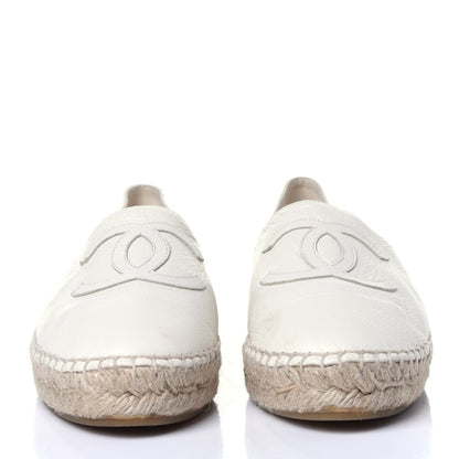 Chanel Calfskin CC Espadrilles 38 Ivory 2 of 13