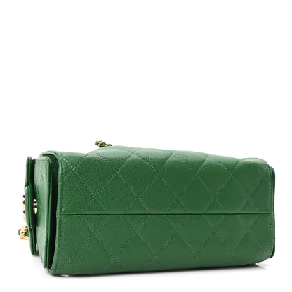 Chanel Caviar Quilted Mini Chanel 25 Handbag Green 4 of 10