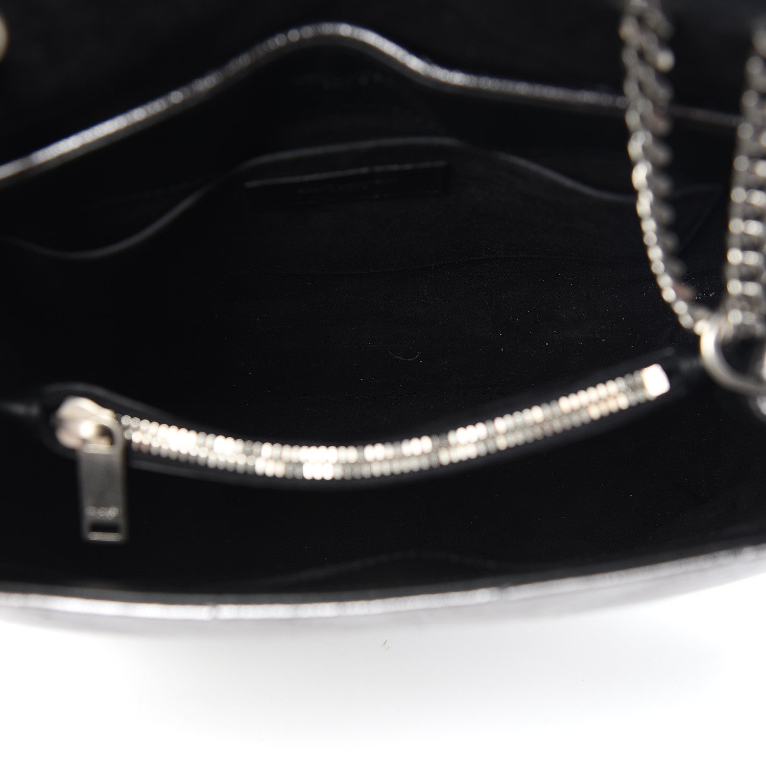 Saint Laurent Metallic Calfskin Y Quilted Monogram Small Loulou Chain Satchel Acciaio 5 of 11