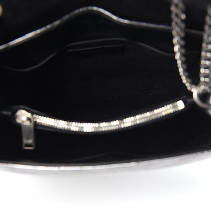 Saint Laurent Metallic Calfskin Y Quilted Monogram Small Loulou Chain Satchel Acciaio 5 of 11