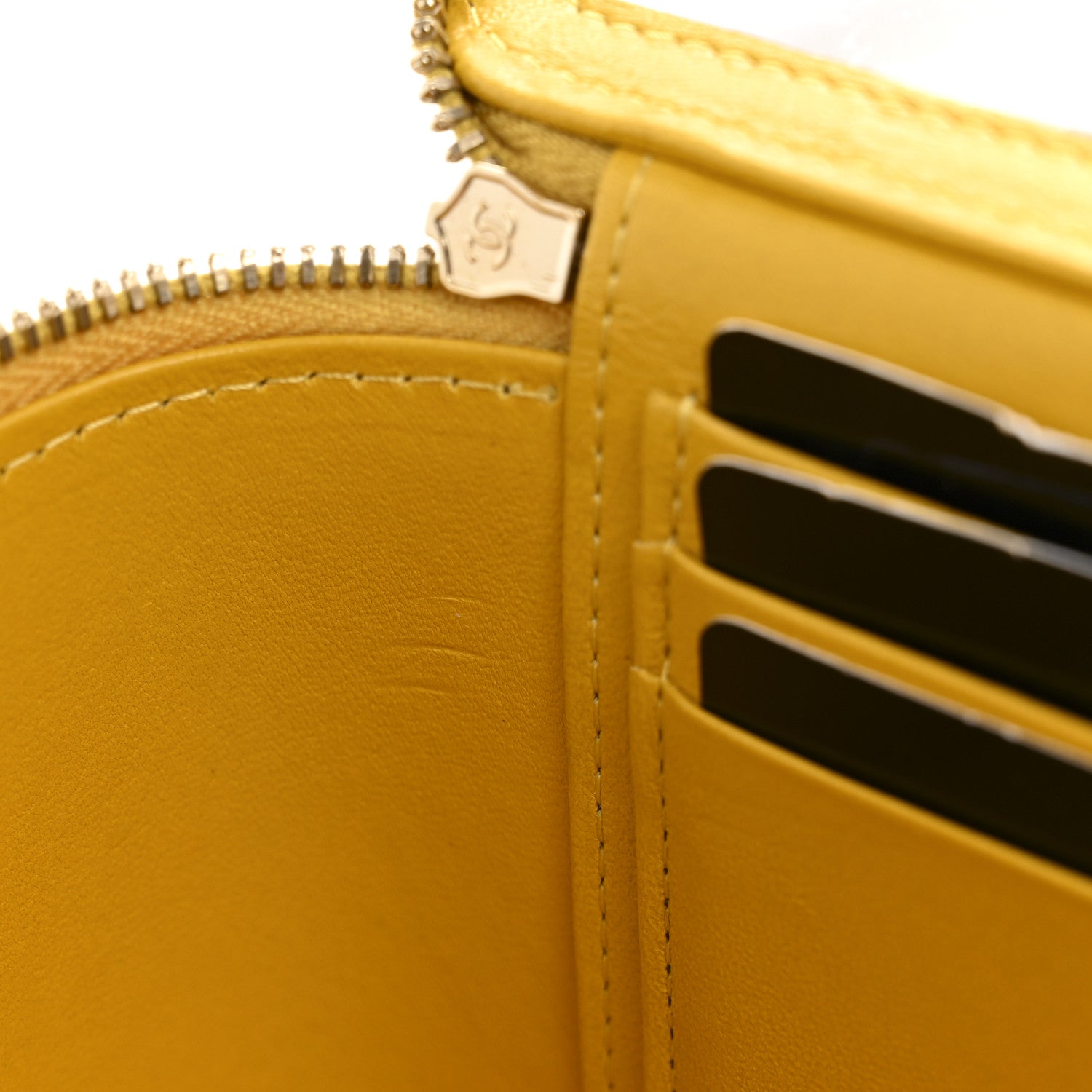 Chanel Lambskin Quilted Small Charming Top Handle Vanity Case With Chain Yellow 13 of 13