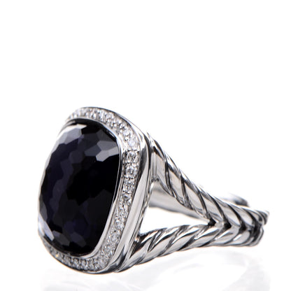 David Yurman Sterling Silver Diamond Black Orchid 14mm Albion Ring 52 6 3 of 5