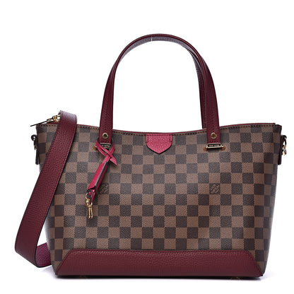 Louis Vuitton Damier Ebene Cuir Taurillon Hyde Park Fuchsia 1 of 8