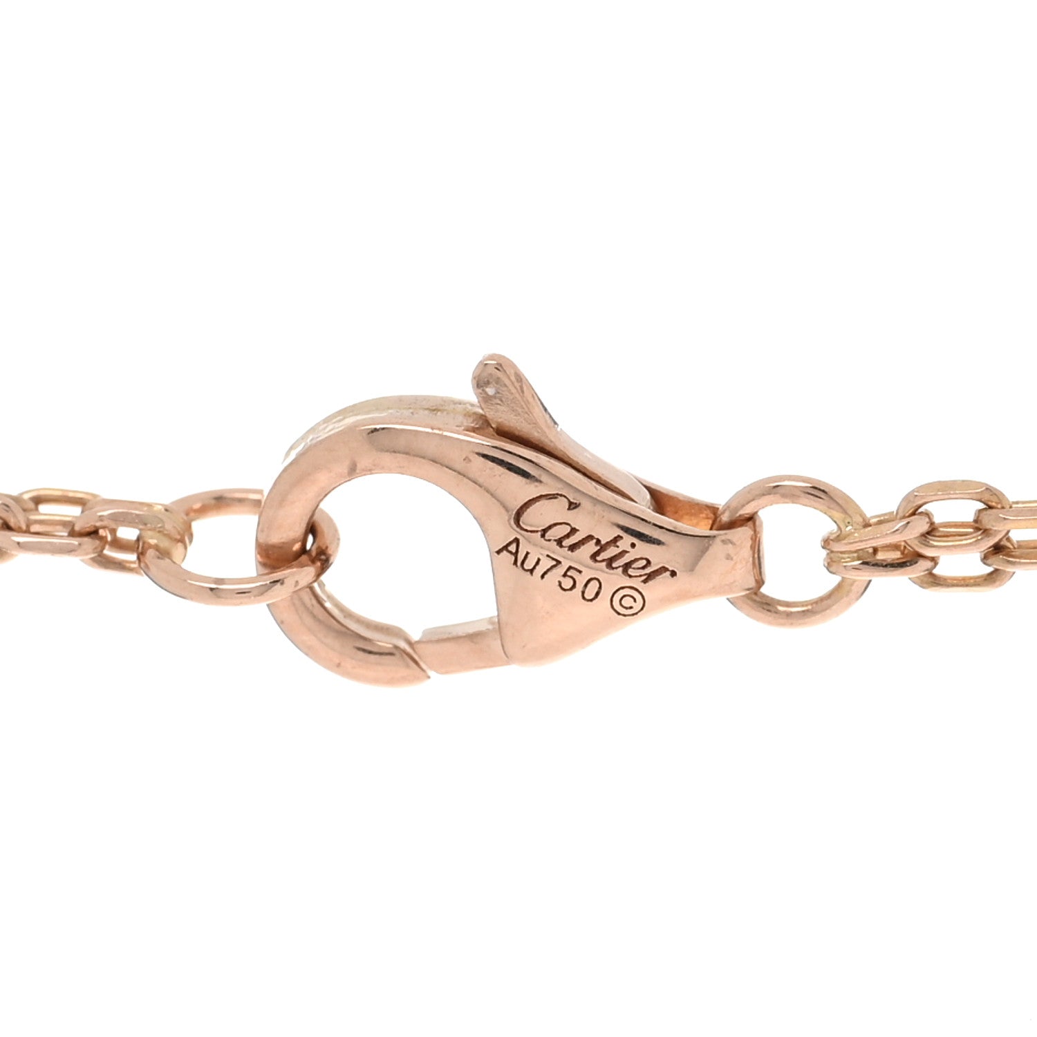 Cartier 18K Pink Gold Ceramic Diamond Three Ring LOVE Pendant Necklace 4 of 4